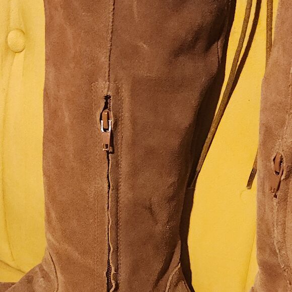 BDG Knee High Boots Brown Suede Leather Pull On riding Urban Outfitters US 9 - Picture 4 of 16
